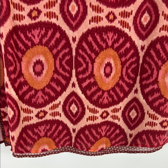 Scotch & Soda Patterned Red and Green Short Sleeve Top Women's Top Size 2 - Picture 5 of 9